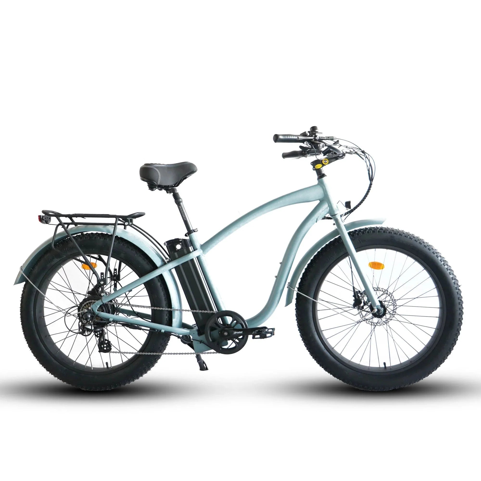 Coastal Cruiser Fat Tire Step Over Beach Cruiser Electric Bike - 750W, 52V, 21Ah, 26x4", Rack and Fenders included