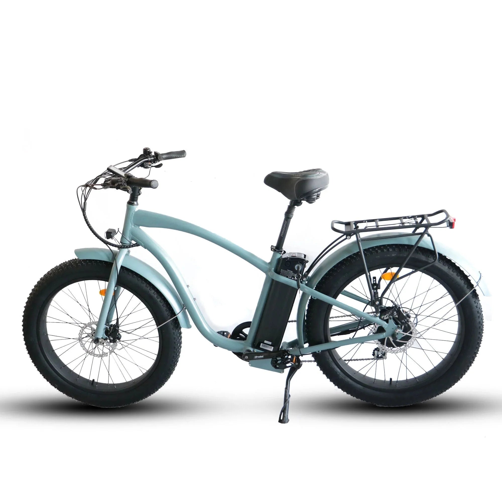 Coastal Cruiser Fat Tire Step Over Beach Cruiser Electric Bike - 750W, 52V, 21Ah, 26x4", Rack and Fenders included