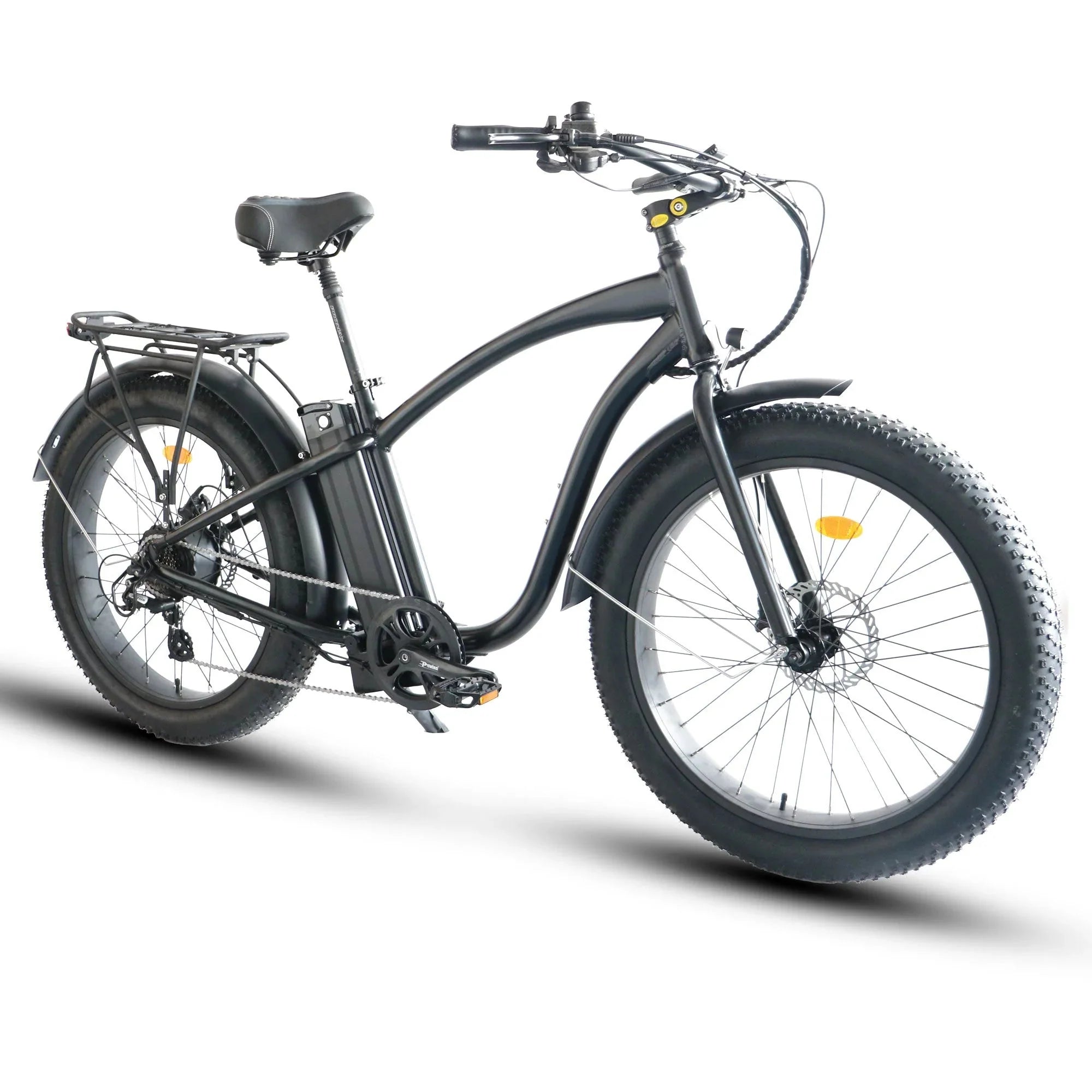 Coastal Cruiser Fat Tire Step Over Beach Cruiser Electric Bike - 750W, 52V, 21Ah, 26x4", Rack and Fenders included