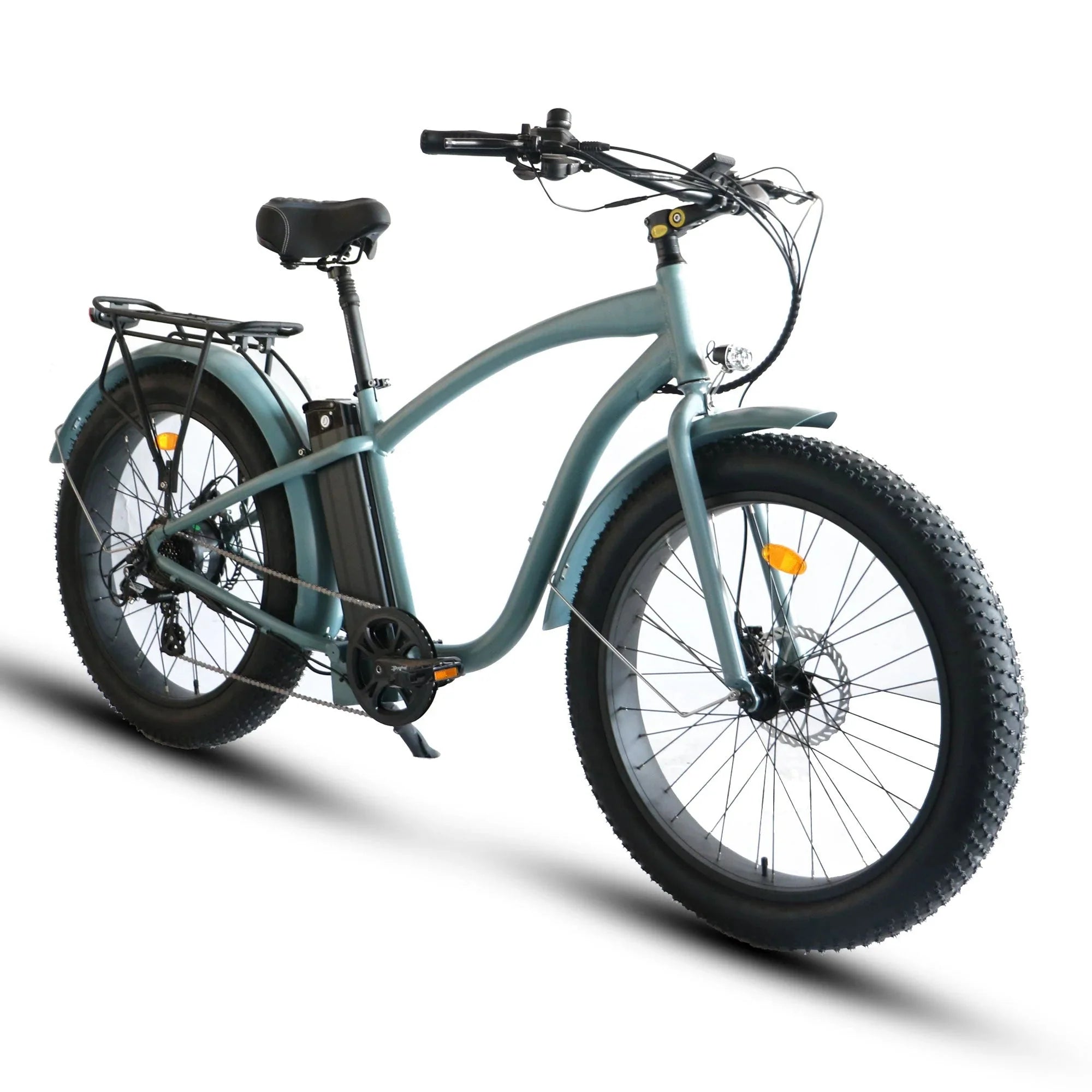 Coastal Cruiser Fat Tire Step Over Beach Cruiser Electric Bike - 750W, 52V, 21Ah, 26x4", Rack and Fenders included