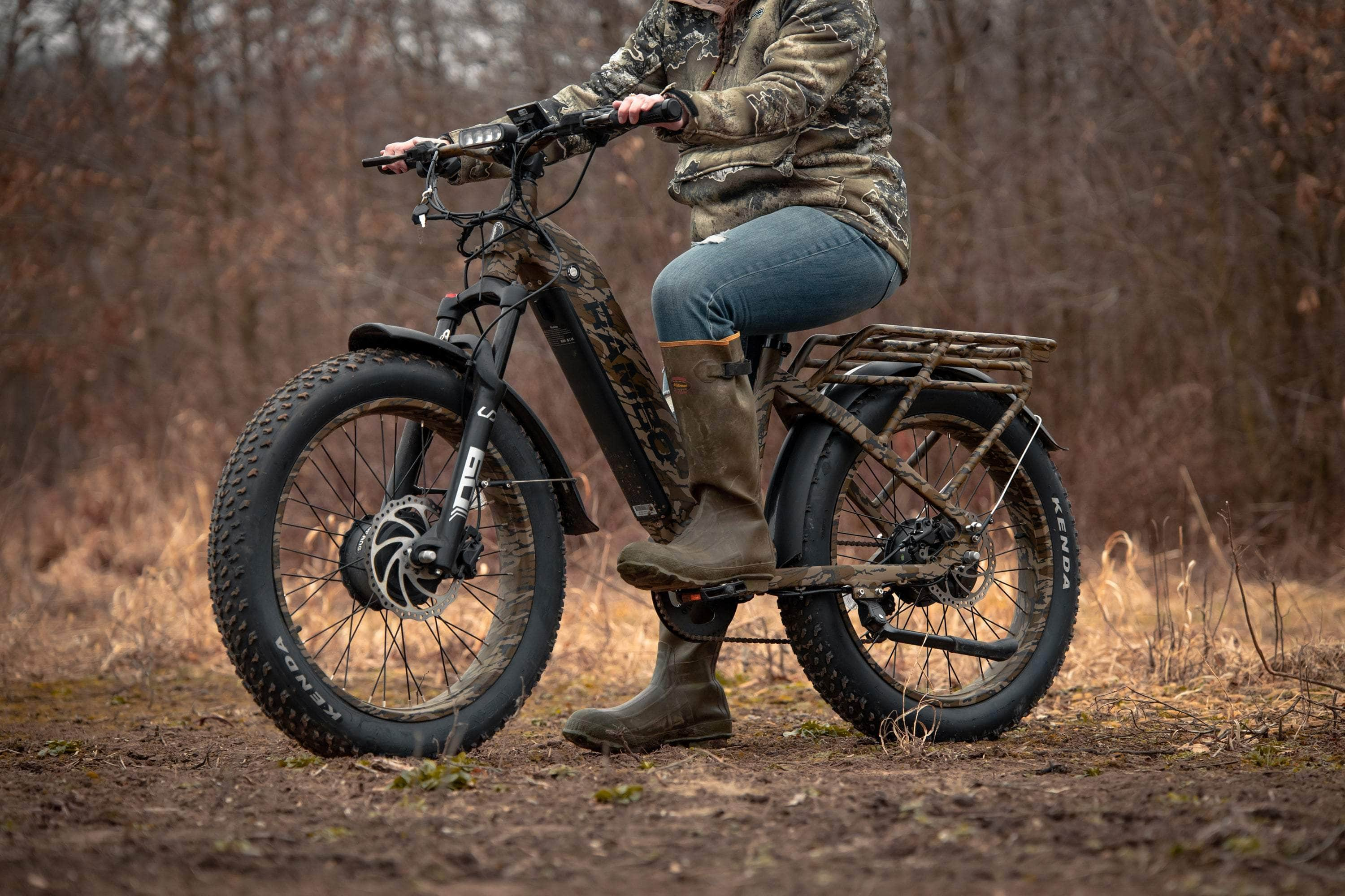 Rambo Krusader 3.0 All-Terrain All-Wheel Drive Fat Tire Electric Bike - 48V 15Ah Dual 500W Hub Motor