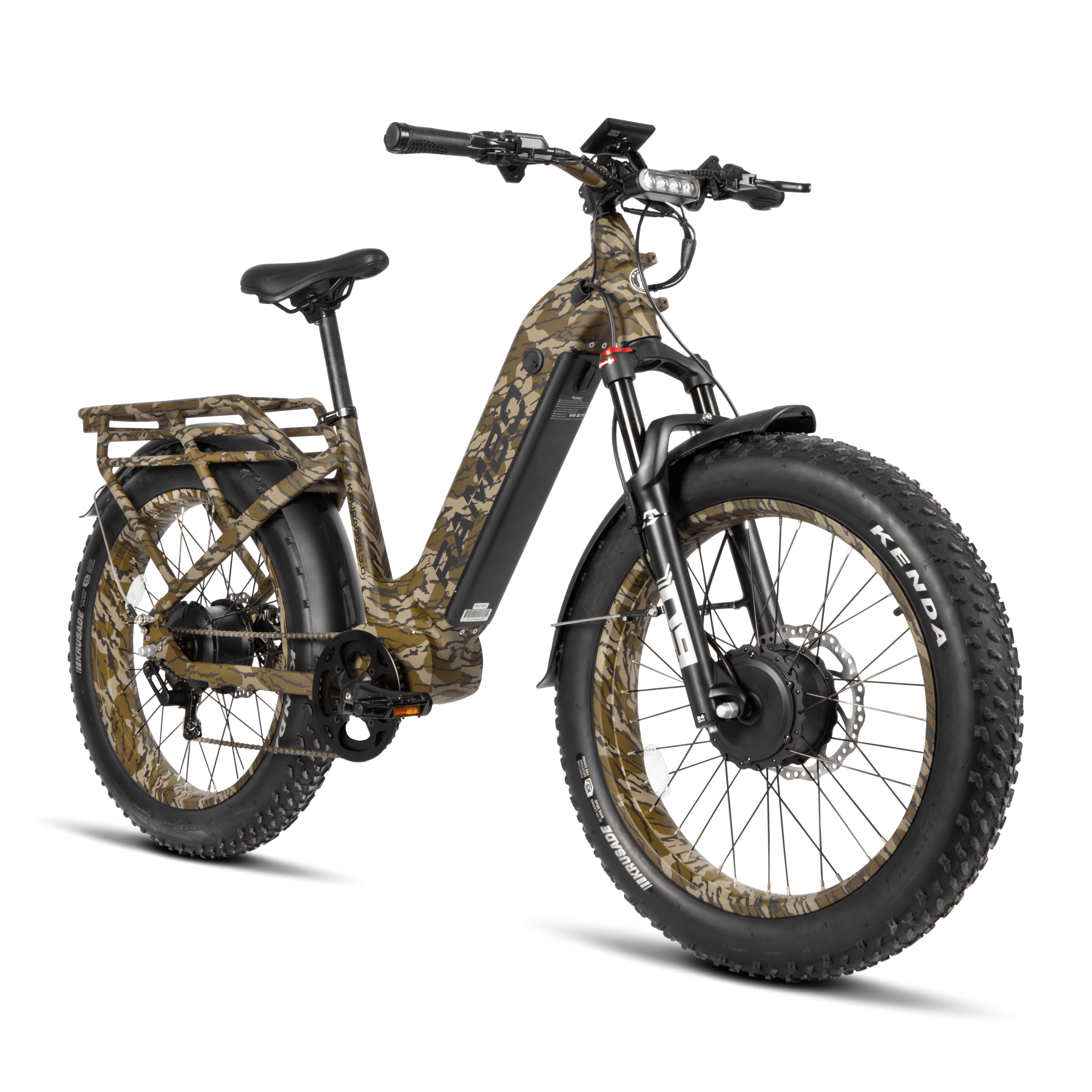 Rambo Krusader 3.0 All-Terrain All-Wheel Drive Fat Tire Electric Bike - 48V 15Ah Dual 500W Hub Motor