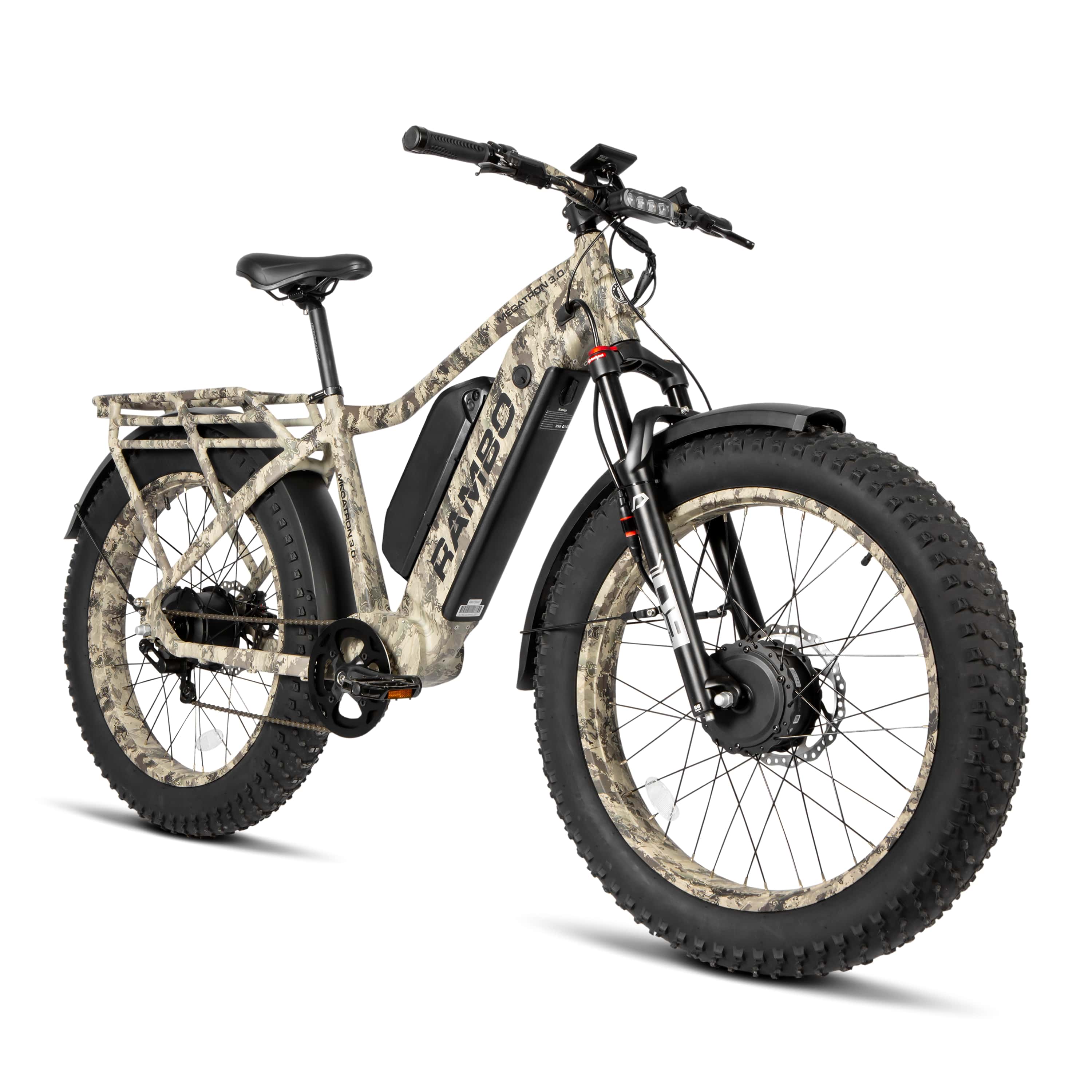 Rambo Megatron 3.0 All-Wheel Drive All-Terrain Fat Tire Electric Bike - 48V 1000W 20Ah hub motor